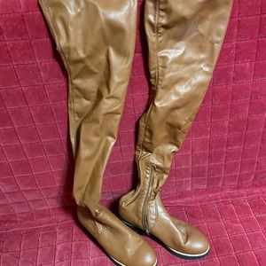 Thigh high faux leather  boots